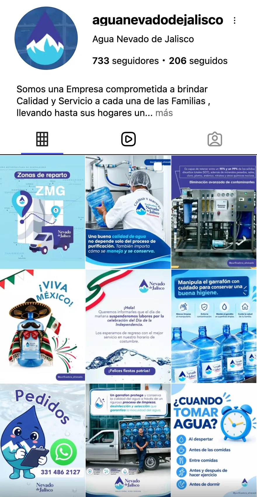 Perfil de Instagram de @aguanevadodejalisco