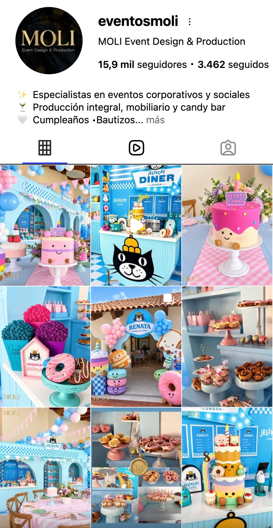 Perfil de Instagram de @eventosmoli