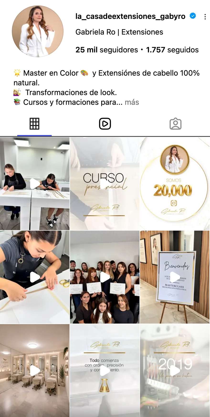 Perfil de Instagram de @la_casadeextensiones_gabyro